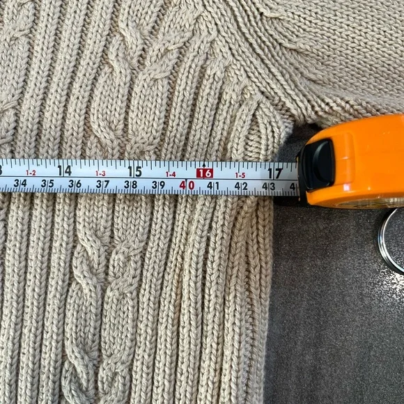 Tradition Country Collection Tan Cable Knit Full Zip Sweater Women’s SP - Picture 5 of 8